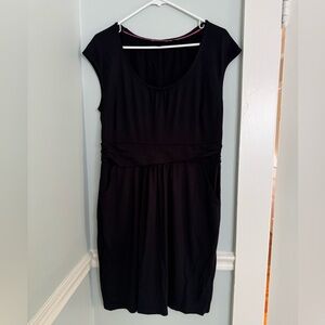 Boden Margot Cotton Modal Jersey Black Day Dress - Size 12R